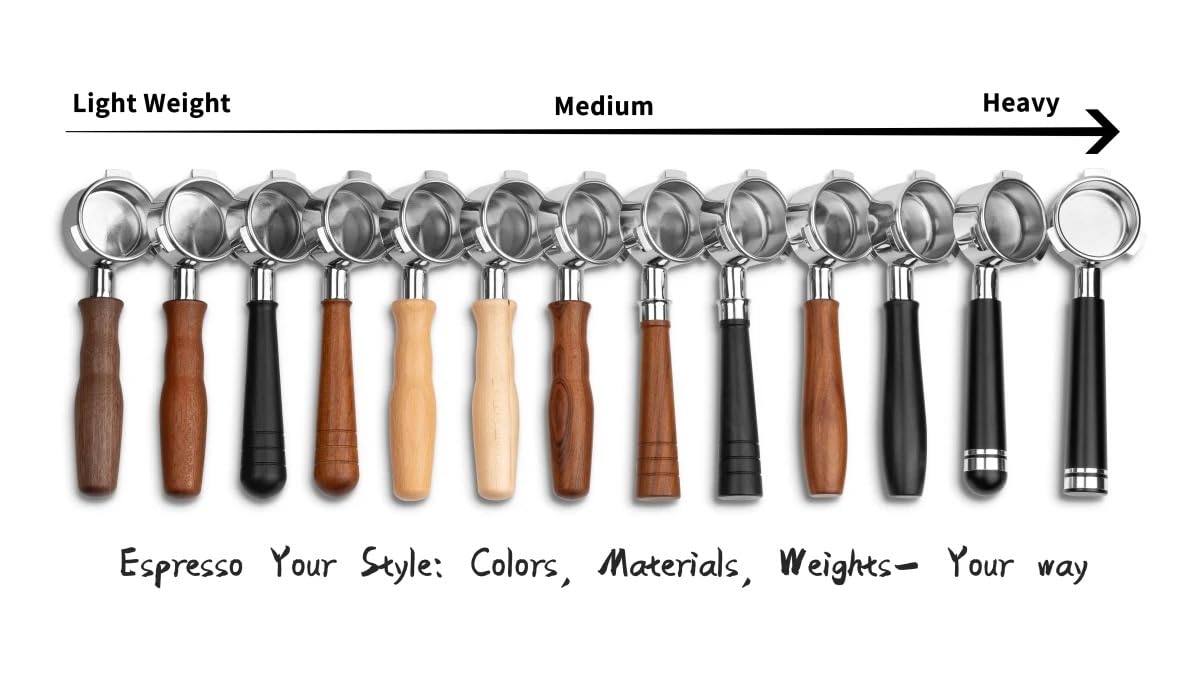 LILQ Bottomless Portafilter Handle Replacement | Natural Wood & Anodized Aluminum M10 Thread Handle